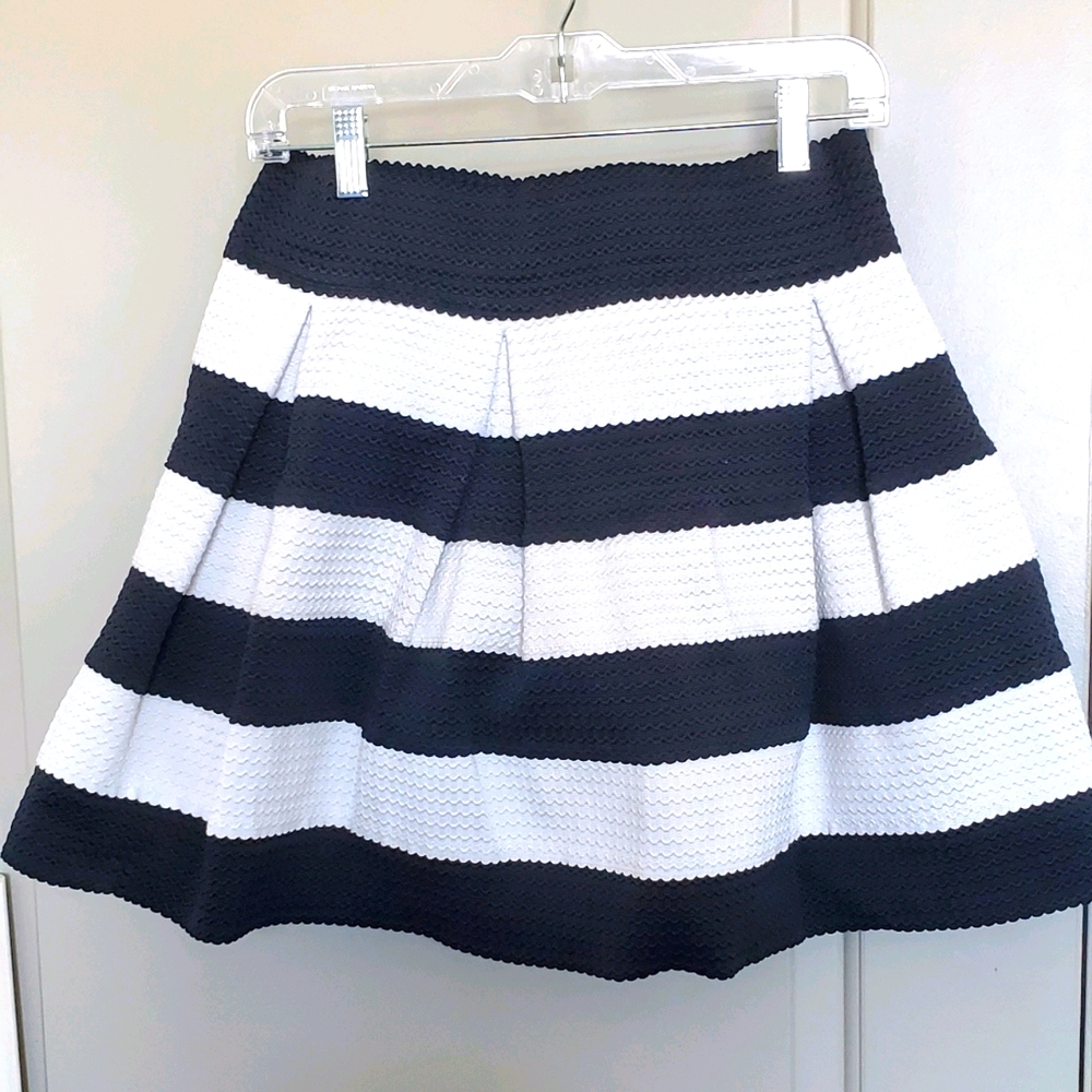 Black and white striped skirt